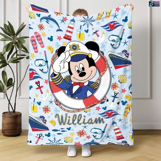 Discover Personalized Mickey Cruise Blanket, Disneyland Family Cruise Blanket, Mickey And Friends Cruise Throw Blanket, Family Cruise Vacation 2025