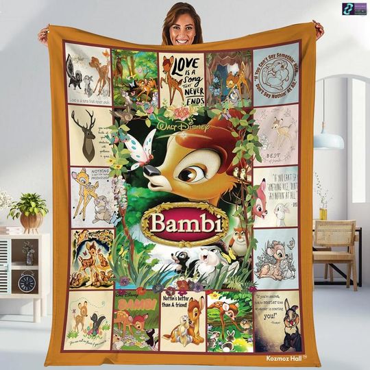 Discover Bambi Reindeer Blanket, Bambi Movie Fleece Blanket, Disneyworld Blanket, Magic Kingdom Throw Blanket For Bed Couch Sofa, Funny Birthday Gift