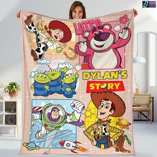 Discover Personalized Disneyland Pixar Toy Story Blanket, Custom Name Toy Story Characters Blanket, Toy Story Birthday Gift, To Infinity And Beyond