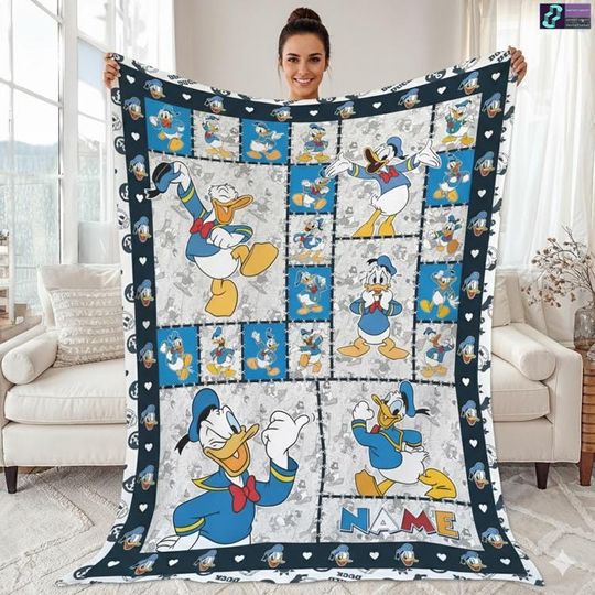 Discover Personalized Donald Duck Blanket, Donald Daisy Duck Blanket, Daisy Duck Fleece Blanket, Disneyland Blanket, Throw Blanket For Bed Couch Sofa