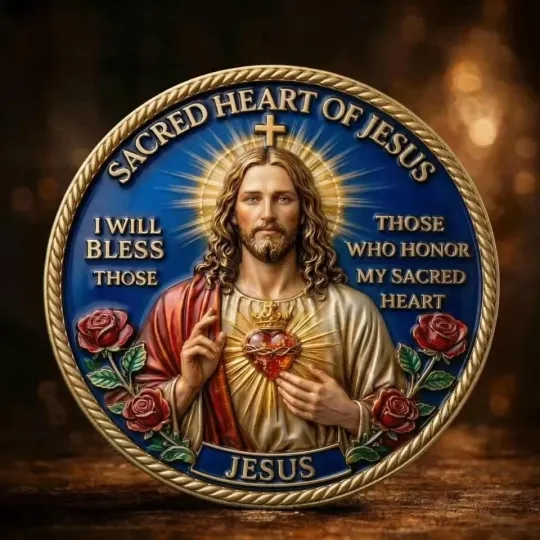 Discover Sacred Heart Of Jesus Christian Jesus Commemorative Coin