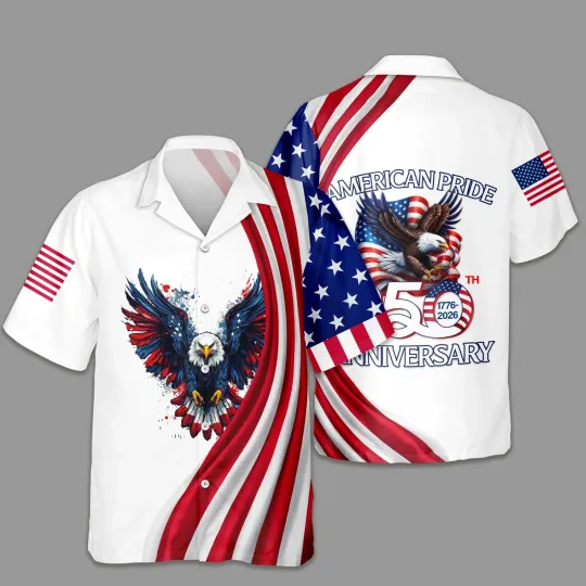 Discover America 250th Anniversary Hawaiian Shirt, 250 Years Of Freedom Button Shirt