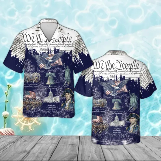 Discover 250th America Anniversary Hawaiian Shirt, We The People Patriotic Shirt
