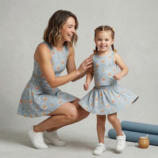 Classic Disney Pooh Mirror Activewear Blue, 100th Anniversary Winnie the Pooh Floral Pattern, runDisney Springtime Surprise 2026 Outfit