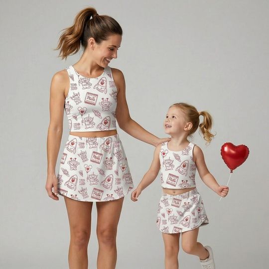 Discover Extraterrestrial Pizza Planet Activewear Mommy and Me, Toy Story Alien Red Line Art, Pixar Day at Sea 2026, Matching Tennis Skirt Tank Set