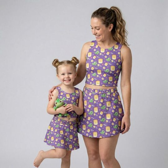 Radiant Disney Rapunzel Activewear Mommy and Me, Pascal Lantern Sun Princess Outfit, Mother's Day Gift 2026, runDisney Princess Set