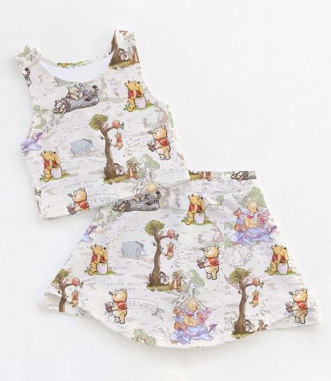 Discover Sweet Winnie the Pooh Honey Coquette Activewear Set, Pooh Bear Bow Skort Outfit, RunDisney Summer Vacation Mothers Day Birthday Gift Gear