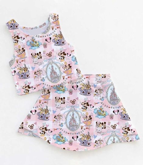 Discover Mickey Minnie Ride Activewear Set, Pink Plaid Disney Attraction Pattern, Park Bound Summer Fashion 2026