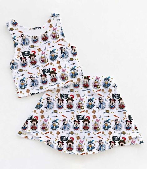 Discover Playful Mickey and Friends Pirate Activewear Set, DCL Pirate Night Skort Outfit, Disney Cruise Summer Vacation Mothers Day Birthday Gift