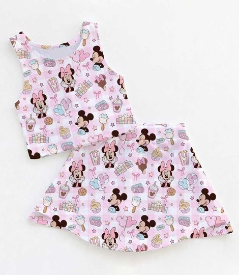 Discover Sweet Disney Mickey and Minnie Coquette Activewear Set, Disney Magical Pastel Park Snacks Outfit