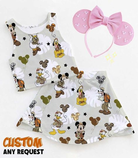 Safari Mickey Outfit, Activewear Set, Adult Child Disney Shirt, Athletic Set, Disney Athletic Set, Athletic Fabric,Disney Outfit