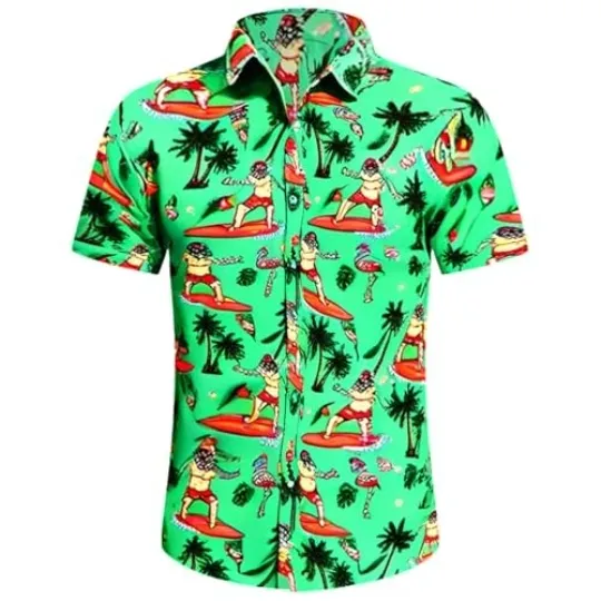 Discover Hawaiian Shirt Men's Tropical Casual Button Up Beach