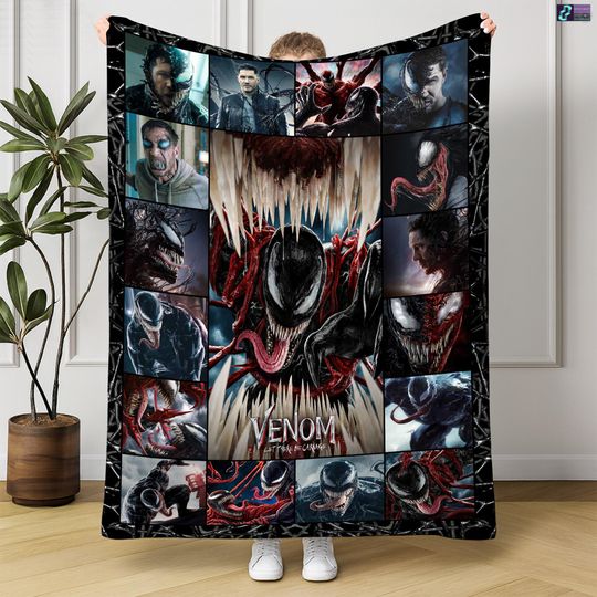 Discover Venom The Last Dance Fleece Blanket, Venom Movies Blanket, We Are Venom, Superhero Throw Blanket For Bed Couch Sofa, Custom Superhero Gift