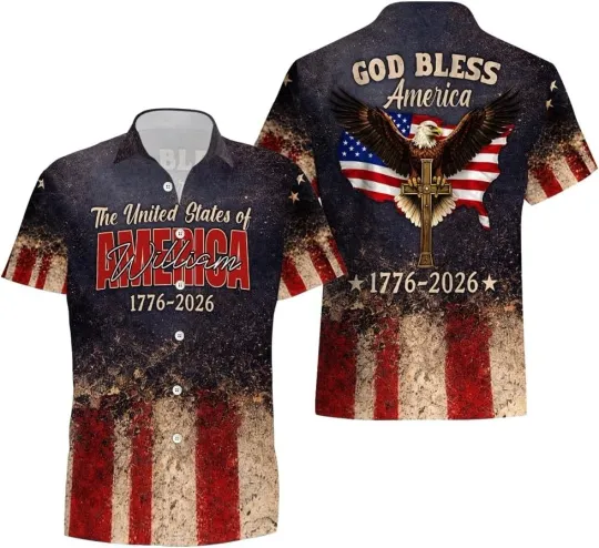 Discover America 250th Anniversary Hawaiian Shirt, 250 Years Of Freedom Button Shirt