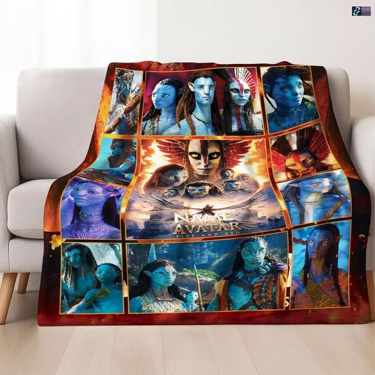 Discover Personalized Jake Sully And Neytiri Blanket, Avatar Fire And Ash Blanket, Avatar Movie 3 Blanket, Fire And Ash Blanket, Disneyland Blanket