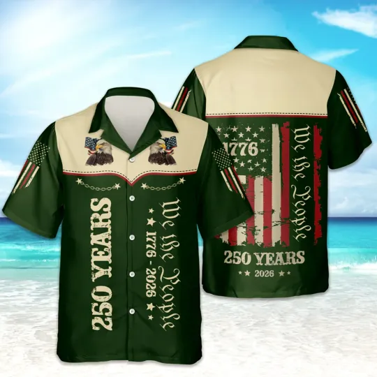 Discover America 250th Anniversary Hawaiian Shirt, 250 Years Of Freedom Button Shirt