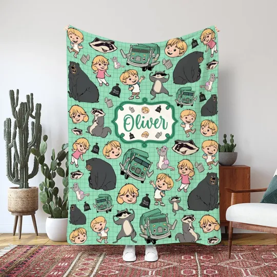 Discover Personalized Cartoon Truck Character Flannel Blanket Soft Kids Gift Throw