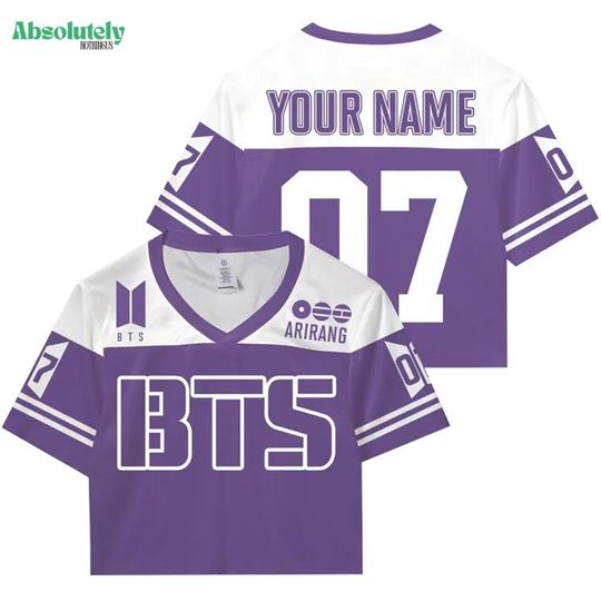 Discover BTS Arirang World Tour BTS 2026 Croptop Football Jersey, BTS World Tour 2026 Football Jersey, Kpop World Tour 2026 Football Jersey
