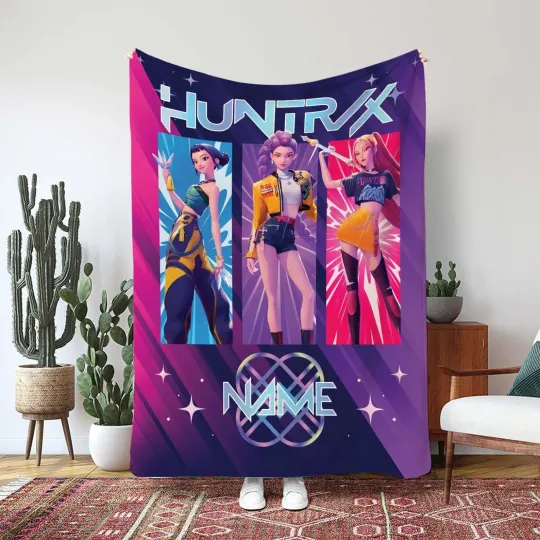 Discover Personalized Kpop Demon Girl Band Flannel Blanket Fictional Idol Fan Gift