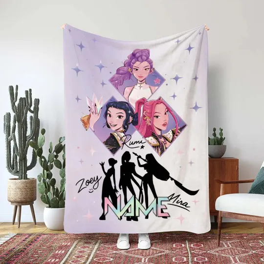 Discover Custom Kpop Style Demon Girl Group Flannel Blanket Fictional Idol Fan Gift