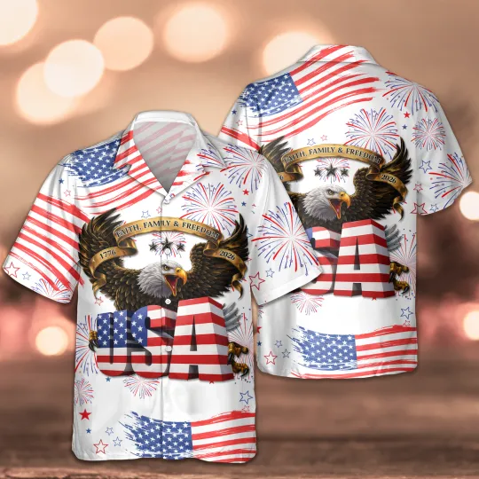 Discover America 250th Anniversary Hawaiian Shirt, 250 Years Of Freedom Button Shirt