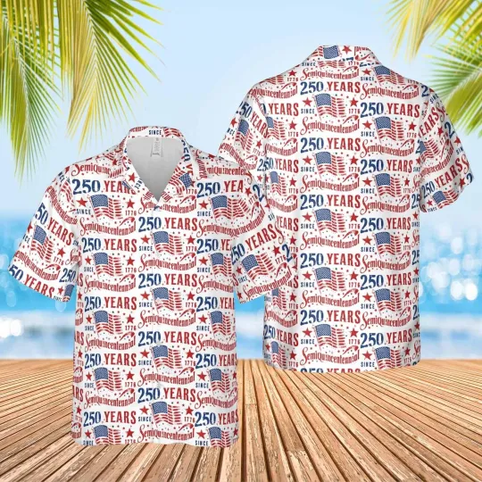 Discover America 250th Anniversary Hawaiian Shirt, 250 Years Of Freedom Button Shirt