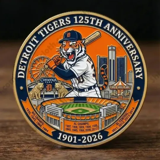 Discover Detroit Tigers 125th Anniversary Commemorative Limited Coin