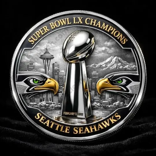 Discover Super Bowl LX Champions 2026 Seahawks Commemorative Coin