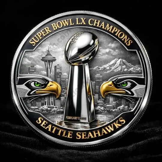 Discover Super Bowl LX Champions 2026 Seahawks Commemorative Coin