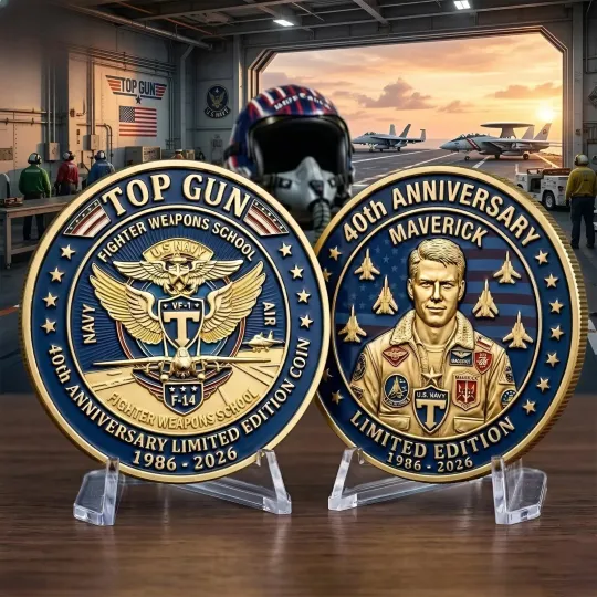 Discover Top Gun Maverick And F 14 Tomcat 40Th Anniversary Challenge Coin 2026