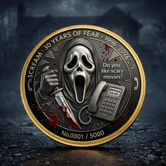 Discover Ghostface Scream 30th Anniversary Gold Plated Coin