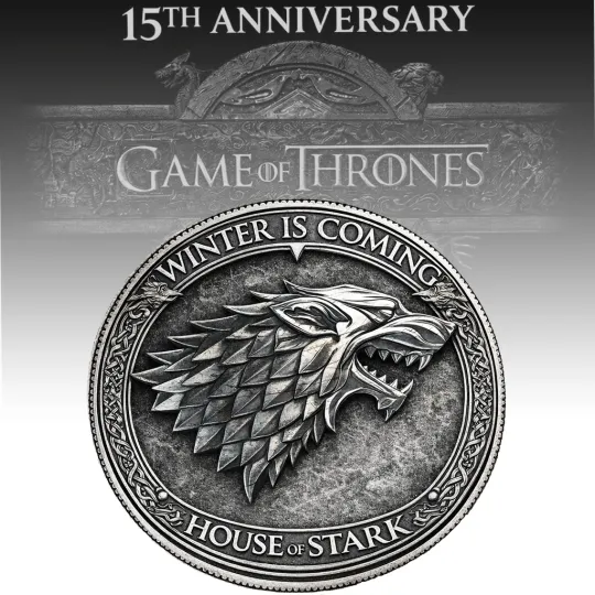 Game Of Thrones 15th Anniversary Commemorative Coin House Stark