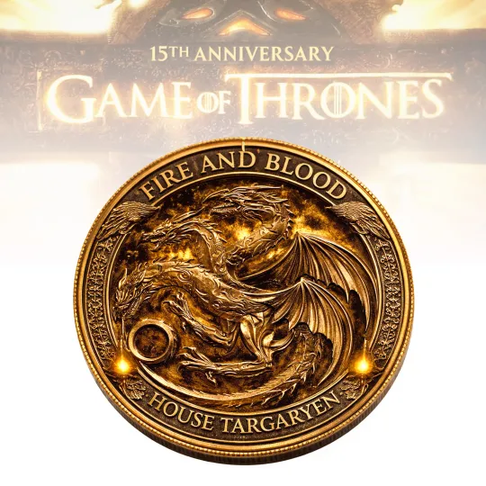 Game Of Thrones 15th Anniversary Commemorative Coin House Targaryen