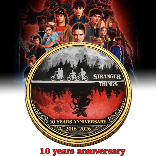 Discover Stranger Things 10th Anniversary Coin 2016 2026 Collectible Commemorative Coins