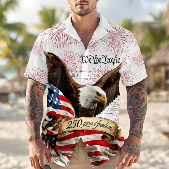 Discover 250th Anniversary America Hawaiian Shirt Patriotic