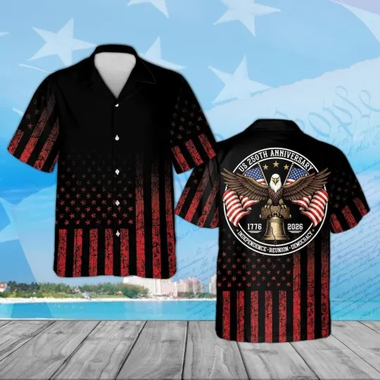 Discover America 250th Anniversary Hawaiian Shirt   Hawaiian Shirt 250 Years of Freedom