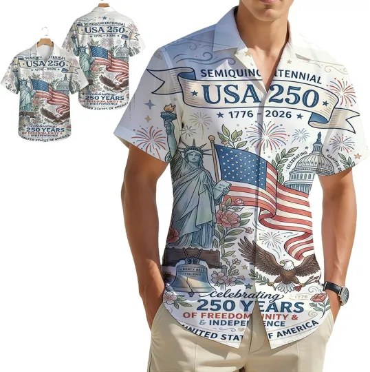 Discover America 250th Anniversary Hawaiian Shirt