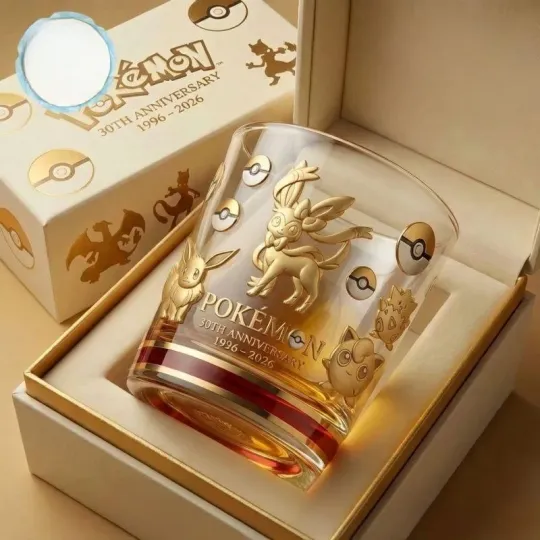 Discover Sylveon PKM 30th Anniversary Whiskey Glass