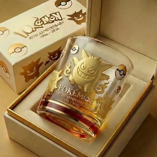 Discover Gengar PKM 30th Anniversary Whiskey Glass