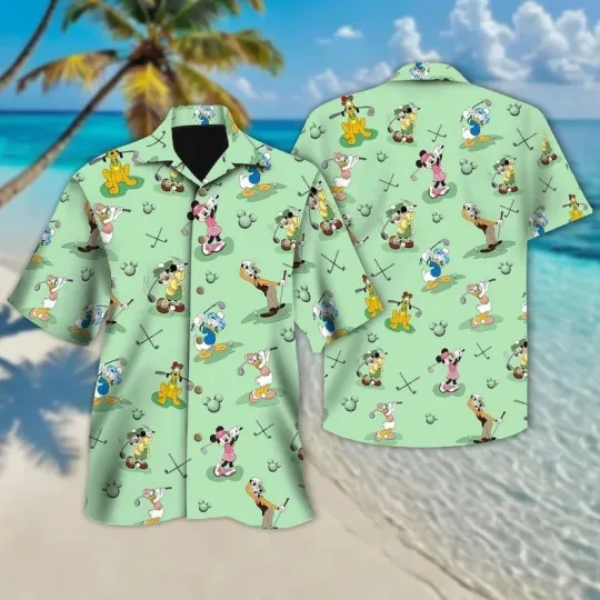 Discover Mickey And Friends Golf Holiday Hawaiian Shirt, Disney Golfing Hawaiian Shirt