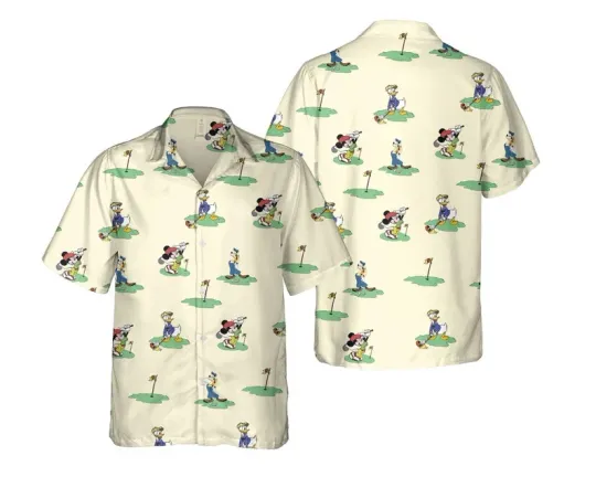 Discover Disney Mickey And Friends Golf Dad Donald Family Trip Hawaiian Shirt
