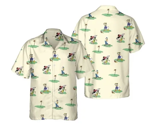 Mickey And Friends Golf Dad Hawaiian Shirt, Disney Golfing Dad Hawaii Shirt, Fun