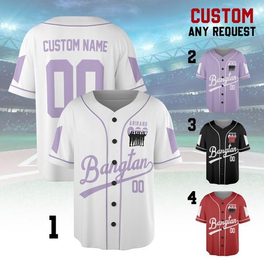 Discover Custom Bangtan Kpop Baseball Jersey, Banggtan For Fan With Custom Name And Number, Army Fan Lovers Jersey