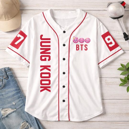 Discover Custom Kpop Fan Baseball Jersey Arirang Style, Tour Inspired 2026 Button Up Shirt, RM Jin Suga JHope Jimin V Jungkook Fan Gift.