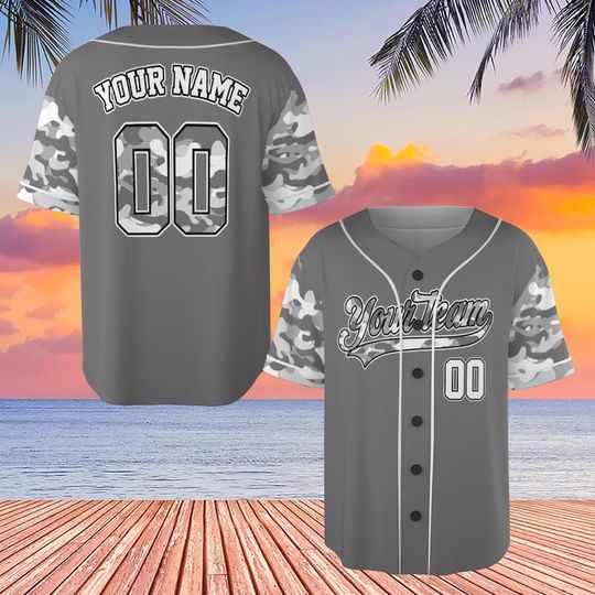 Discover Personalized Baseball Jersey, Custom Camouflage Baseball Jersey, Custom Baseball Jersey, Game Day Outfit, Baseball Team Gifts, Family Jersey