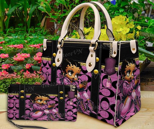 Discover Betty Boop Cartoon Women Leather Handbag,Betty Boop Lover's Handbag,Custom Leather Bag,Personalized Bag, Gift For Mom, Gift for Her.