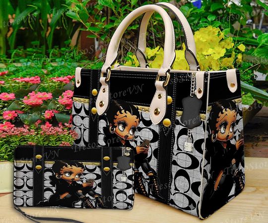 Discover Betty Boop Cartoon Women Leather Handbag,Betty Boop Lover's Handbag,Custom Leather Bag,Personalized Bag, Gift For Mom, Gift for Her.