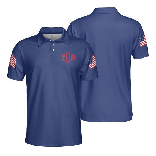 Discover Custom Monogram Golf Polo Shirt, Fathers day Gift for Dad Papa, Men Golf Outfit, Summer Golf Shirt Gift for Golfer, Men Polo Shirt