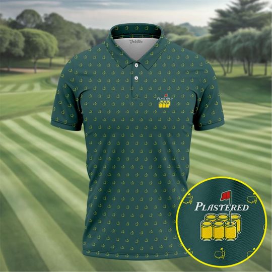 Discover Plastered Funny Golf Polo Shirt, Augusta Style Golf Shirt, Beer Golf Shirt for Men, Golf Drinking Shirt, Golf Gift for Dad