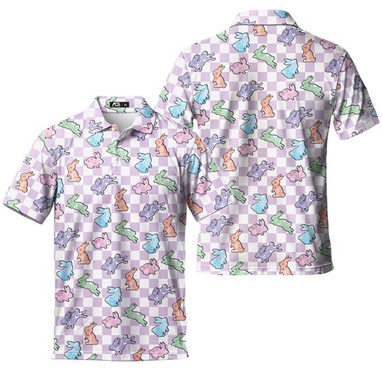 Discover Happy Easter Bunny Polo Shirts For Men Golf Polos Funny Rabbit Shirt